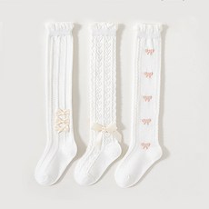 IBboom 女童用漂亮蝴蝶結及膝襪3雙組 F128