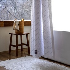 OneSevenNine 現代精品人字紋浴簾 + C型塑膠窗簾環 12p 組, 混合顏色, 1個