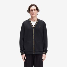 FRED PERRY 男士滾邊網眼紋理開襟衫 M2654