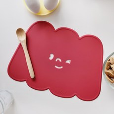 ade.l Punching Pudding 矽膠餐墊, 320 x 230 x 1.8 mm, 珊瑚紅