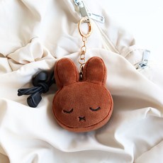 매니어리틀 미피 잠자는 멜라니 얼굴키링, 10cm, 브라운, 1개