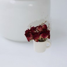 Blüehen Noble 迷你玫瑰乾花附贈迷你杯, 紅色的