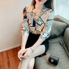 아베크 여성용 7부소매 패션 오피스 블라우스