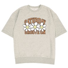 AiR Plane Saturday 寬鬆版型 短袖大學T恤, 燕麥色