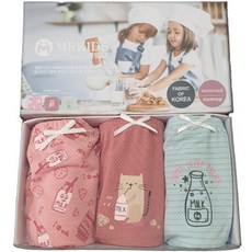 MRKIDS 女孩童牛奶圖案平口內褲3入組