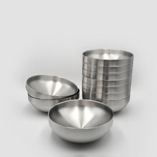 雙層不鏽鋼霧面冷麵碗 直徑23cm, 10個, 啞光的