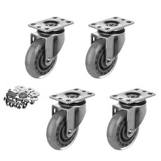 티렉스캐스터 회전 고탄성 캐스터 바퀴 100mm P504S-6 4p + 와샤 + 십자볼트, 1세트