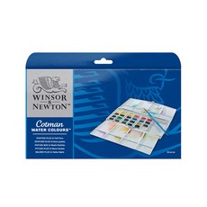 WINSOR&NEWTON 溫莎牛頓 Cotman 純色水彩畫加套組, 24色