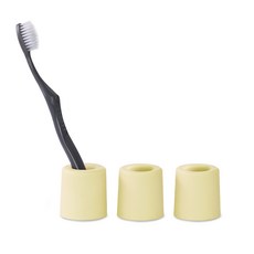矽膠牙刷架, 黃色的, 3個