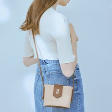 J.ESTINA 女性用 JOELLE MAY MINI 斜背包 JHNCHE1BF230BR270 + 購物袋, 棕色