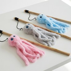 Happy Pets 章魚釣竿玩具3件套組, 粉紅色, 藍色, 灰色, 1套