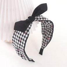 여아용 로즈 체크 반다나 머리띠