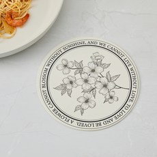 Modern House 浪漫花朵圓形矽膠隔熱墊, 1個, 單品