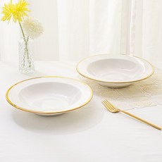 ROYAL PORCELAIN Larissa Bienne義大利麵碗, 2個, 白色+金色
