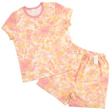 메이키즈 아동용 통기성 타이다이 오가닉 5부 슬라브 실내복 상하 세트