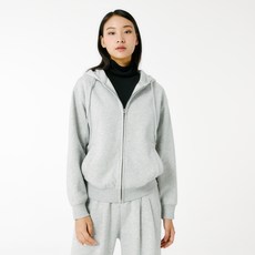 JAJU [JAJU/Jaju] 女士 Tan Tan 拉絲運動連帽拉鍊拉鍊_混色灰色