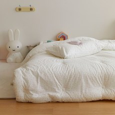 마틸라 슬리피조이 60수 아사 모달 키즈 차렵이불 + 베개커버 세트, 허니멜로디 + 화이트