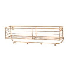 壁掛式金屬掛勾置物架 YT_RA1143, 金子, 1個