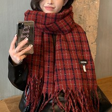 MarketA 女性格紋圖案冬季圍巾 A24FW3-A1281