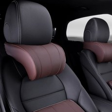 AUTO CREW 車用Signature皮革記憶棉頸枕 AC-N3, 2個, 咖啡色