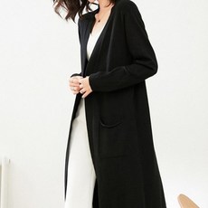 女款日常基本款開襟針織長版罩衫