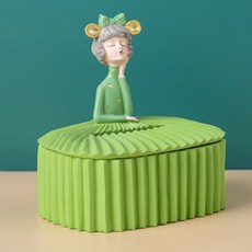 JCP 버블걸 심플 라인 티슈 케이스, 그린