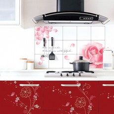 시트나라 월드디자인 주방 오염방지 난연 알루미늄 시트지 로즈 AL 008, 1개