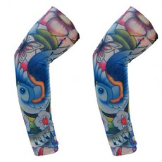 soonZAM 時尚夏季紋身袖套 2入, 藍鳥