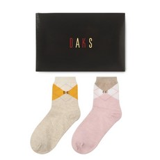 DAKS Argyle 厚實木休閒襪 2 件套 DNSS1E202, 米色, 粉色