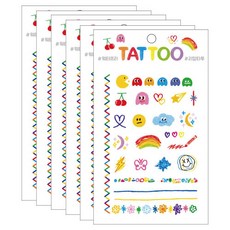 Petit 迷你紋身貼紙 TS003, 彩虹塗鴉, 6個