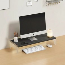 더플로우커머스 데이톤 밸런스 아크릴 데스크 스탠드 모니터 받침대, 블랙 1단