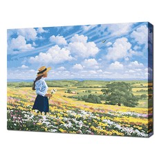 ECO SOLE DIY油畫 艾凡里村莊山丘 安妮的愛 28色風景畫 名畫繪製 DIY 40 x 50 cm, 混合色, 1個