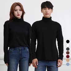 TURNKEY 男女通用 大尺碼 超彈力 高領 T恤 FT-167, 黑色