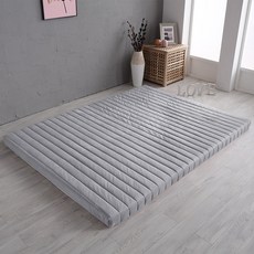 핀폼 바닥 매트형 라텍스 토퍼 매트리스+ 커버 벨로아, 심플그레이, 5cm