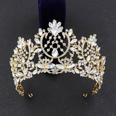 LUNA GLAM 自助婚紗水鑽皇冠 LUD1, 金白色(LUD129), 1個