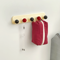 데미무드 라봉 무타공 부착식 컬러볼 벽후크 5구, 버터, 1개