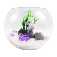 加濕圓形玻璃球20個魚缸套組, 白色的