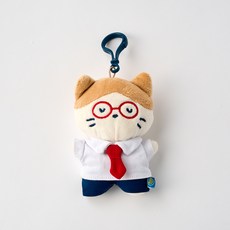 BUTTERSHOP Modern House Butter Shop 牛奶貓學校 眼鏡貓鑰匙圈 中型, 12cm, 1個, 棕色