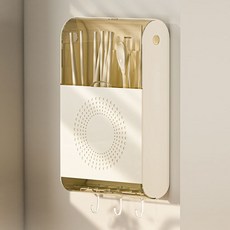 묘먀미 슬림핏 벽걸이 케이지 수저통 FM161, 베이지, 1개