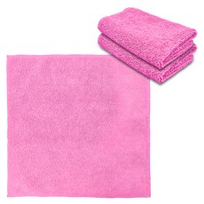 월드크린 다목적 청소용 극세사 손걸레 중형 30 x 30 cm, 핑크, 3개