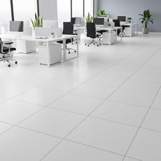 ECKOREA 高級 3T 裝飾地磚 EW214 素色圖案地板 455 x 455 x 3 mm, 白色, 16個