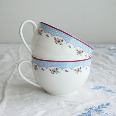 LOKO LIVING 陶瓷把手湯碗 4入 藍色, 4個