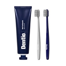Dentio 牙膏+螺旋細毛牙刷 海軍藍+灰色, 1套