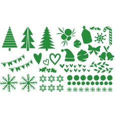 聖誕裝飾貼紙 選項4, 綠色