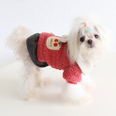 PASTEL PET 櫻桃口袋寵物絨毛連身衣 B款, 混合顏色