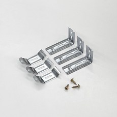 The One Home Deco 木百葉窗安裝配件 L型托架 6.8 x 3.7 x 2.7 cm + 卡扣 6.3 x 2.5 cm + 木螺絲 19mm 套組 3組 金屬色, 金屬