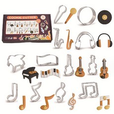 Cuteme 可愛不鏽鋼餅乾模具 樂器12件組 MP379, 混合色, 1套