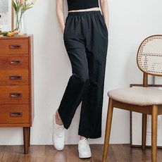 Dear Laura 女款輕量寬版鬆緊帶抓皺長褲