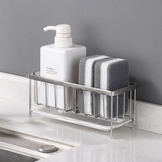 生活共感 304不鏽鋼瀝水菜瓜布架, 銀色, 1個