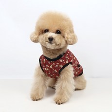 Grooming Dog 寵物服飾復古鄉村風背心, 紅色, 1個